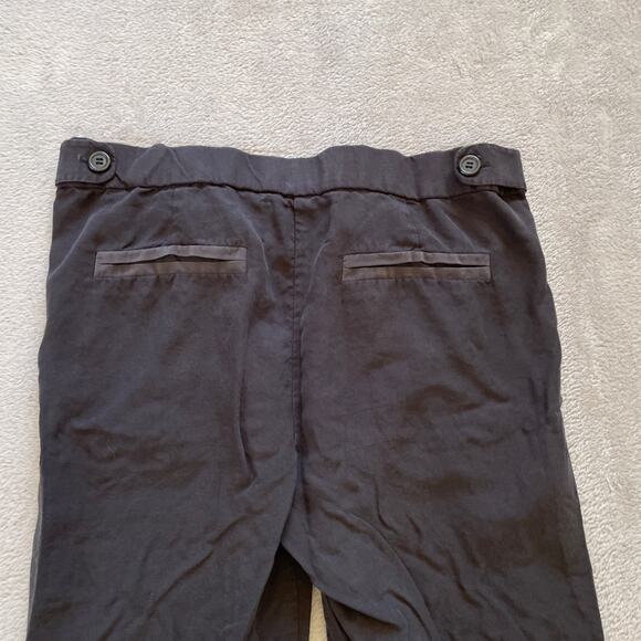 Brochu Walker Pants Small Black Tuxedo Stripe Lagenlook Capsule Tencel Linen - Picture 7 of 10